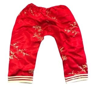 Red Floral Kids Pajama Pants
